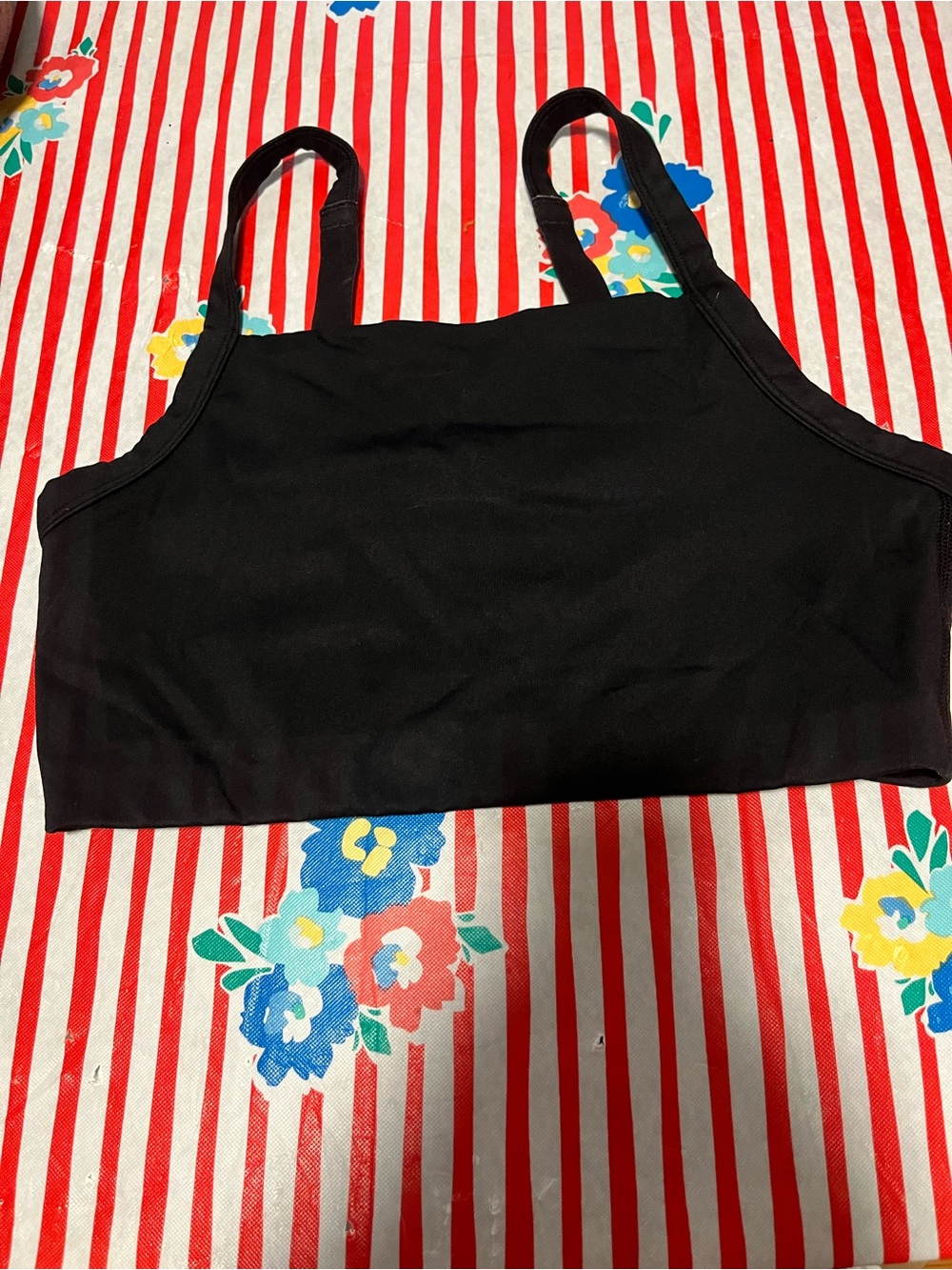 aerie Black Seamless Crop Bralette size small